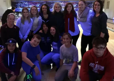 Group photo at bowling alley.