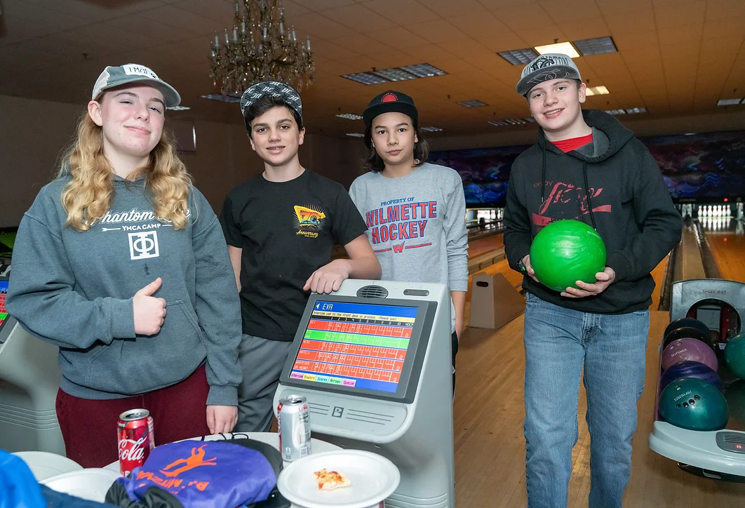 Photo of group bowling.