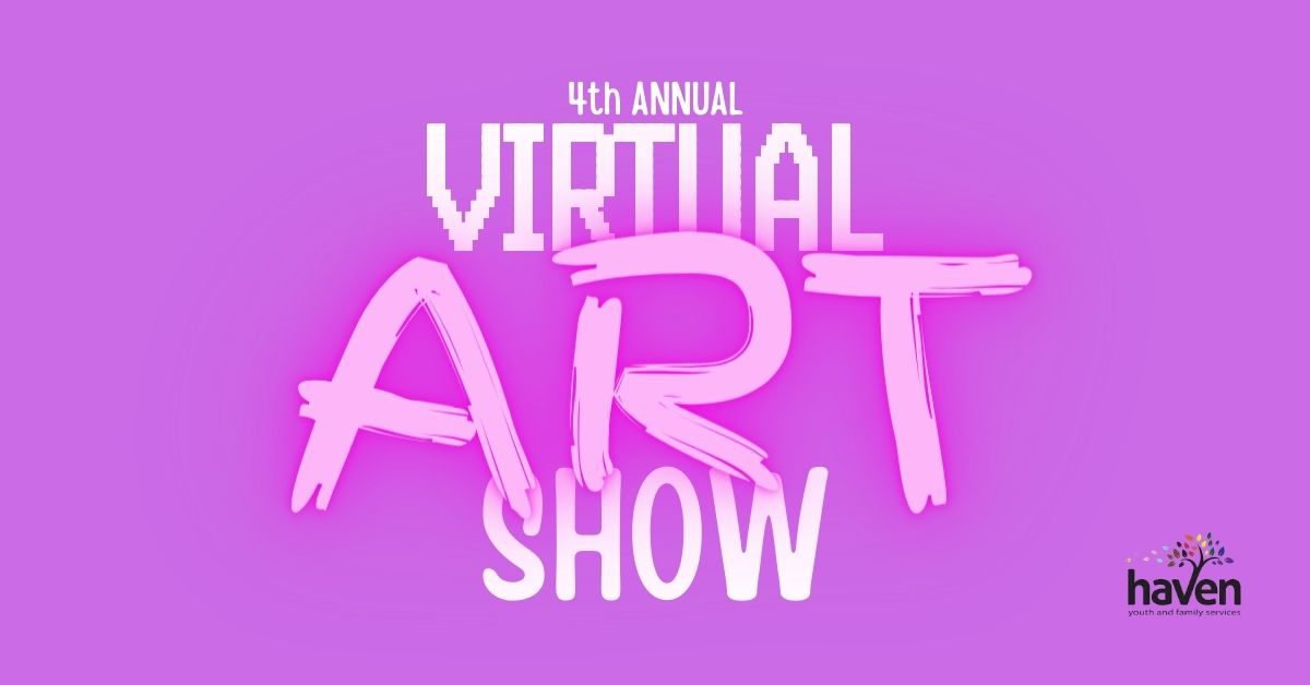 Graphic that reads virtual art show.